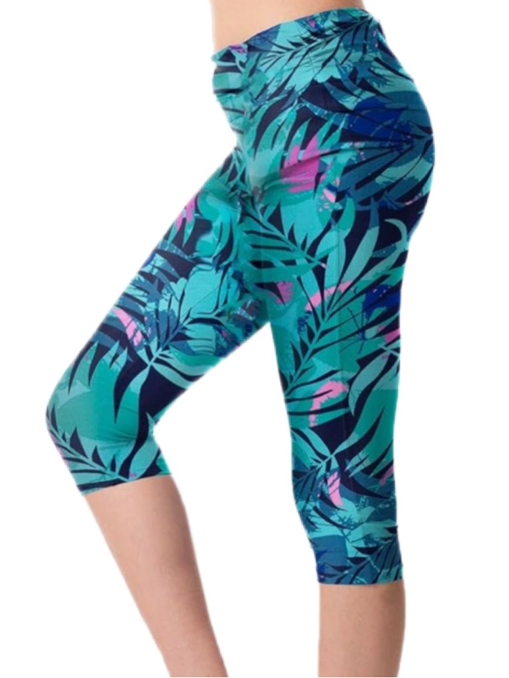 Women’s Tropical Print Capri Swim Leggings- size 16